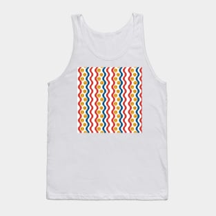 Fun Emoji Wavy Line Pattern Tank Top